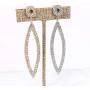 RIAH FASHION Sparkly Rhinestone Chandelier Statement Drop Earrings - Bridal Wedding Crystal Cubic Zirconia Geometric Dangles Rectangle, Teardrop, Pointed Oval Marquise, Rhombus