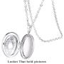 U7 Round Locket Necklace That Hold Picture Stainless Steel 18K Gold Plated Necklace with Photo Custom or Text Engrave Service, Gift for Women Girls