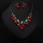 BINKILA Vintage Fashion Turquoise Crystal Flower Cherry Butterfly Heart-Shaped Peacock Pendant Chain Necklace Jewelry for Woman