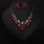 BINKILA Vintage Fashion Turquoise Crystal Flower Cherry Butterfly Heart-Shaped Peacock Pendant Chain Necklace Jewelry for Woman