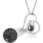 EleShow Mom Necklace-Mother and Child I Love You Necklace 100 Languages Love Heart Pendant, Mothers Day Jewelry Gifts for Mom