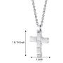 Peora Stainless Steel Cross Pendant Mens Brick Pattern Necklace Fathers Day Gift, 22 Inch Chain