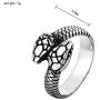 YBMYCM Snake Rings for Men Women Animal Personality Stainless Steel Ring Vintage Gothic Jewelry Punk Titanium Steel Retro Silver Gold Rings