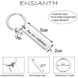ENSIANTH Funny Crab Keychain You Are Crabulous Keychain Crab Jewelry for BFF Traveler Gift