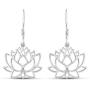 Open Lotus Lace Flower Drop Dangle Swing Earrings in 925 Sterling Silver Jewelry for Women and Girls