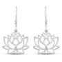 Open Lotus Lace Flower Drop Dangle Swing Earrings in 925 Sterling Silver Jewelry for Women and Girls Open Lotus Lace Flower Drop Dangle Swing Earrings in 925 Sterling Silver Jewelry for Women and Girls