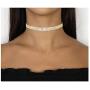 Zealmer 3 Row Rhinestone Choker Necklace for Wedding Bride Bridemaids Gift 18K Gold Plated