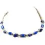 Hemp Choker with Blue Glass Oval Bead and Lapis Semi Precious Stone Chips Hemp Choker with Blue Glass Oval Bead and Lapis Semi Precious Stone Chips