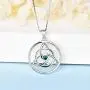 YL Celtic Knot Necklace 925 Sterling Silver Created Aquamarine/Ruby/Emerald/Cubic Zirconia Trinity Pendant Love Knot Jewelry YL Celtic Knot Necklace 925 Sterling Silver Created Aquamarine/Ruby/Emerald/Cubic Zirconia Trinity Pendant Love Knot Jewelry