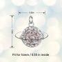 INFUSEU Essential Oil Diffuser Necklace Aromatherapy Lava Rock Stone Jewelry for Women Girls, Dainty Rhodium Plated Pendant, Stainless Steel Chain 24'', 7pcs Lava Stones