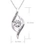 ALOV Jewelry Sterling Silver Grandmother Granddaughter Love Cubic Zirconia Pendant Necklace