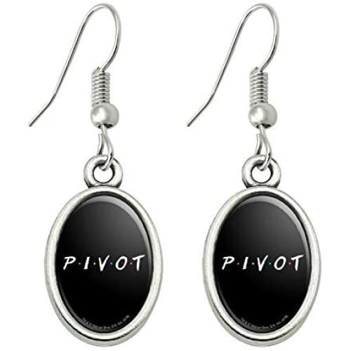 GRAPHICS & MORE Friends Pivot Novelty Dangling Drop Oval Charm Earrings