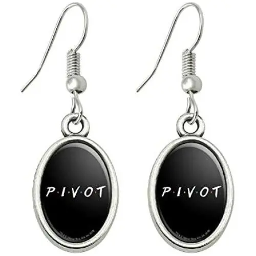GRAPHICS & MORE Friends Pivot Novelty Dangling Drop Oval Charm Earrings GRAPHICS & MORE Friends Pivot Novelty Dangling Drop Oval Charm Earrings