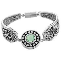 My Prime Gifts Interchangeable Snap Jewelry Magnetic Bracelet Flower Spoon Size: Small to Medium