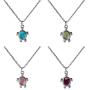 2Pcs Temperature Color Changing Mood Rings and Mood Necklace Turtle Heart-shaped Cross Butterfly Star and Moon Retro Oval Pendant Necklace