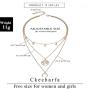 Ckecharfa Boho Layered Moon Pendant Necklace Gold Map Necklaces Star Choker Necklace Summer Beach Jewelry Chain for Women and Girls