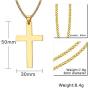 Mealguet Jewelry Stainless Steel Philippians 4:13 Christian Bible Verse Engraved Cross Pendant Necklace for Men,20''