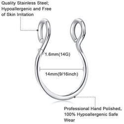 LAURITAMI Fake Nipple Ring with Choker Necklaces Stainless Steel Nipple Rings Chain Punk Chokers for Women Nipple Barbell Piercing Jewelry