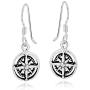 Navigate Your Way .925 Sterling Silver Compass Dangle Earrings