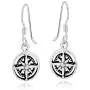 Navigate Your Way .925 Sterling Silver Compass Dangle Earrings Navigate Your Way .925 Sterling Silver Compass Dangle Earrings