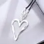 Silver Lover Heart Pendant Fashion Jewelry Black Leather Necklace for Women Long Rope Chain Chokers