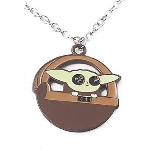 Kiaka Baby Yoda Grogu Star Wars Mandalorian Necklace for Kids and Teens Kiaka Baby Yoda Grogu Star Wars Mandalorian Necklace for Kids and Teens