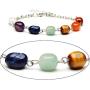 3pcs/Set 7 Chakra Lava Rock Stone Beads Yoga Reiki Healing Energy Balancing Gemstone Energy Balancing Necklace Bracelets Jewelry Set