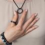 LUMENAZE Genuine Magnetic Hematite Ring and Bracelet Set With FREE Rope Necklace, Natural Healing Power, Absorbs Negative Energy & Anxiety, Balance Root Chakra, Assorted Ring Size, Unisex Women Men