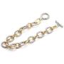 Simple Style Link Bracelet Two Tone Circles Chain Silver and Gold Wire Cable Bangle Designer Inspired Bracelets for Women Girls Boys Birthday Holiday Unique Jewelry Gifts
