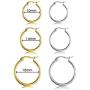8 Pairs 18k Gold Plated Small Round Hoop Earrings Set Stainless Steel Hypoallergenic Nickel Free Cute Huggie Earrings for Women Girls 10 14 16MM EXGOX