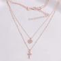 CONCISE ROYAL 2 Layered Pendant Necklaces for Women Girls,Plated Silver Gold Rose Gold Delicate Dainty Spirit Inspiration Jewelry Gift for Women Girls on Birthday Graduation Holiday