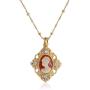 Downton Abbey ''Carded'' Gold-Tone Cameo Crystal Accent Pendant Necklace, 16''