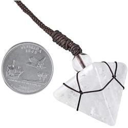 Yatming Crystal Pyramid Pendant Necklace for Women and Men with Adjustable Nylon Rope, Healing Stone Pendant Pendulum for Divination Meditation Chakra Balancing