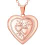 Women Girls Locket Necklace Platinum 18K Gold Photo Lockets that Hold Picture,Chain 20 Inch Personalized Gift Custom Love Heart Image Necklaces