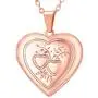 Women Girls Locket Necklace Platinum 18K Gold Photo Lockets that Hold Picture,Chain 20 Inch Personalized Gift Custom Love Heart Image Necklaces