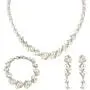 EVER FAITH Simulated Pearl Crystal Bridal Necklace Earrings Bracelet Set Clear EVER FAITH Simulated Pearl Crystal Bridal Necklace Earrings Bracelet Set Clear