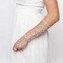 SP Sophia Collection Boho Filigree Wedding Bridal Arm Cuff Armlet Bracelet and Ring Fashion Rhinestone Body Jewelry