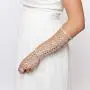 SP Sophia Collection Boho Filigree Wedding Bridal Arm Cuff Armlet Bracelet and Ring Fashion Rhinestone Body Jewelry
