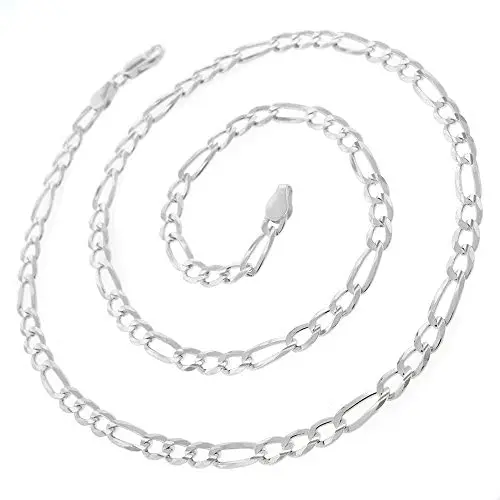 925 Italian Sterling Silver 2.5mm - 10.5mm Solid Figaro Chain, FREE Microfiber Cloth, ITProLux Link Necklace & Bracelet, Giorgio Bergamo 925 Italian Sterling Silver 2.5mm - 10.5mm Solid Figaro Chain, FREE Microfiber Cloth, ITProLux Link Necklace & Bracelet, Giorgio Bergamo