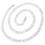925 Italian Sterling Silver 2.5mm - 10.5mm Solid Figaro Chain, FREE Microfiber Cloth, ITProLux Link Necklace & Bracelet, Giorgio Bergamo