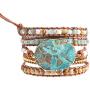 YGLINE Leather Handmade 7 Chakra Yaga Bead Wrap Bracelet Jewelry