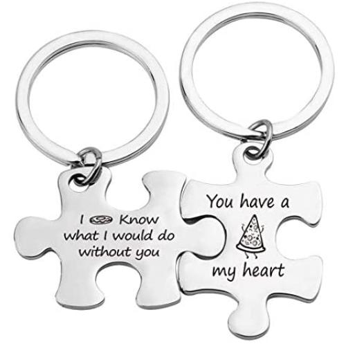 Eigso Couples Pizza Keychain I Know What I Would Do Without You Gift for Pizza Lover Food Lover Jewelry