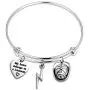 WUSUANED My Heart Belongs to A Lineman Lightning Helmet Charms Expandable Wire Bangle Bracelet Lineman Jewelry Gift for Lineman Mom Wife Girlfriend