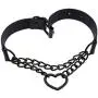FM FM42 PU Simulated Leather Black-Tone/Silver-Tone Gothic Punk Heart Ring Cuban Curb Link Chain Adjustable Neckband Collar Choker (16 Colors) FM FM42 PU Simulated Leather Black-Tone/Silver-Tone Gothic Punk Heart Ring Cuban Curb Link Chain Adjustable Neckband Collar Choker (16 Colors)