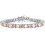 CiNily Tennis Bracelet for Women Girls Fire Opal 18K White Gold Plated Women Jewelry Gemstone Bracelet 7 5/8''