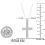 Dazzlingrock Collection 0.35 Carat (ctw) 10K Gold Round Diamond Ladies Cross Pendant 1/3 (Silver Chain Included)