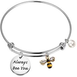 WSNANG Honey Bee Jewelry Always Bee You Bracelet Bee Lover Gift Inspirational Jewelry Gift for Her