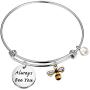 WSNANG Honey Bee Jewelry Always Bee You Bracelet Bee Lover Gift Inspirational Jewelry Gift for Her