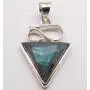 SilverStarJewel 925 Solid Silver Triangle 15 x 15 mm Cut Labradorite Pendant 1.5'' Low Price