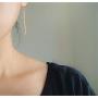 Y Necklace Earrings Set for Women Y Chain Pendant Vertical Bar Dangle Earrings Adjustable Long Bar Pendant Necklace Minimalism Drop Bar Jewelry
